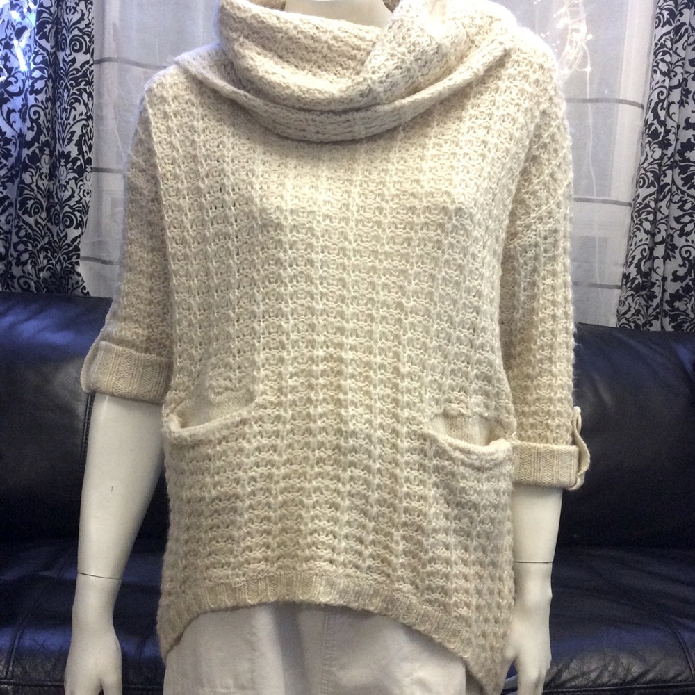 Chunky cream Vero Moda high-low 3/4 sleeve sweater